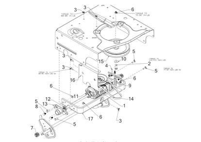 Drive Assembly Diagram and Parts List for (12ACW62R709)(2017) Cub Cadet Lawn Mower